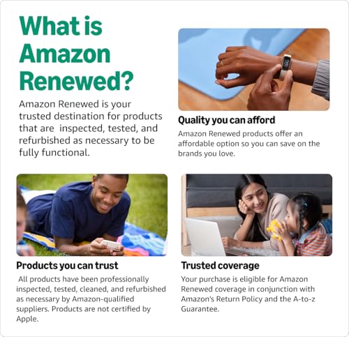 Apple Watch Series 6 (GPS, 44mm) - Silver Aluminum Case with White Sport Band (Renewed)